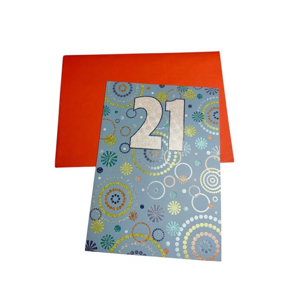 Birthday 21st Greeting Card Circles Glitter Design Design Celebration 5 for $15 - Picture 1 of 7